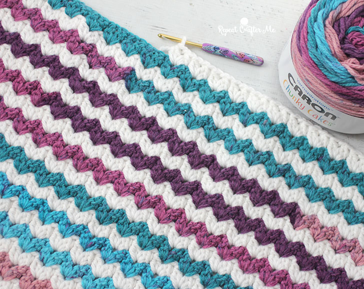 Crochet Cluster V-Stitch Blanket