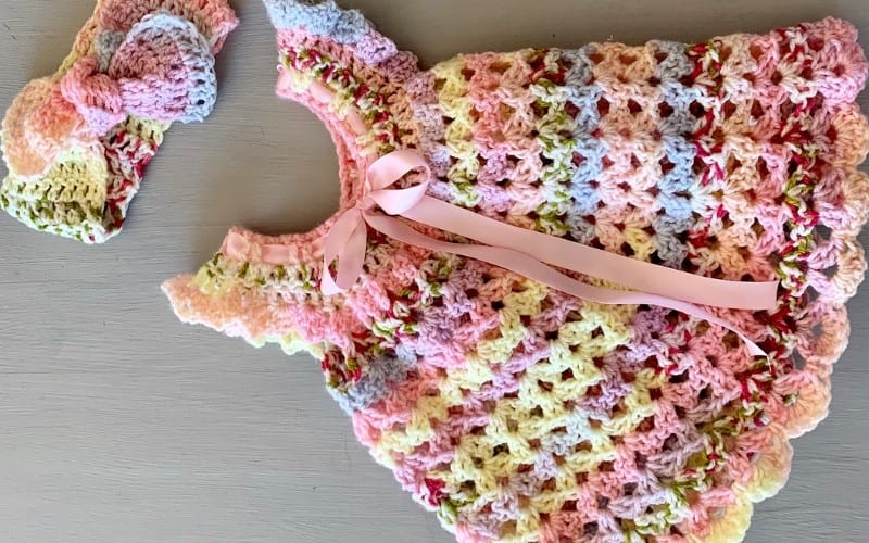 Pastel Rainbow Baby Crochet Dress